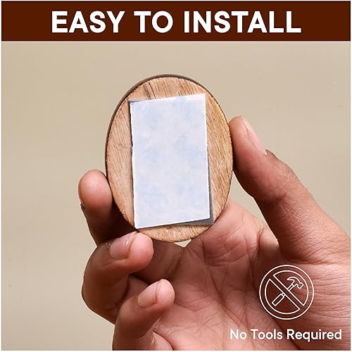 Miniatura 33 de Indian Shelf 3 ganchos, 6 tiras de ganchos de pared adhesivos de madera, ganchos decorativos de pared para colgar, gancho adhesivo bohemio