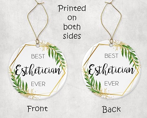 Miniatura 3 de HTDesigns Adorno de Navidad de esteticista El mejor regalo de esteticista Impreso en ambos lados
