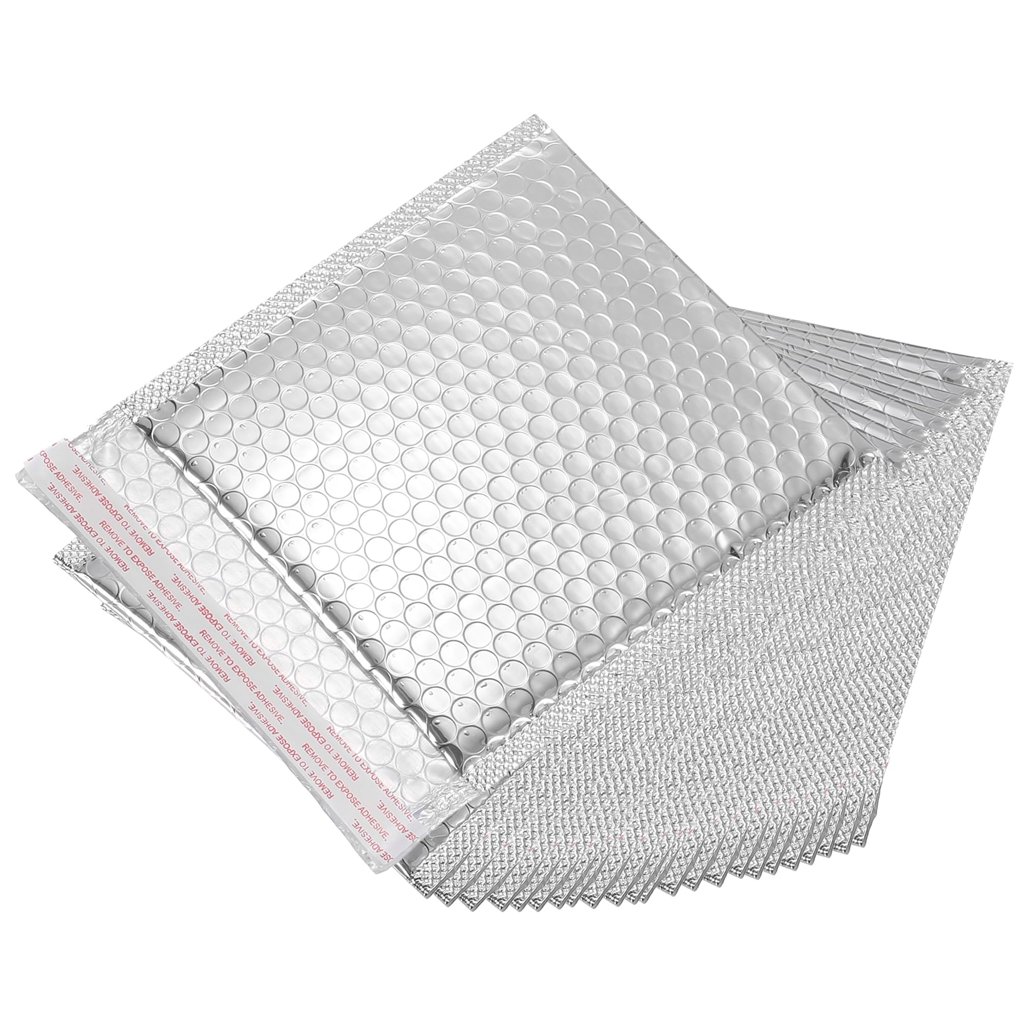 sourcing map Thermal Bubble Mailer, 7.1 × 7.1 Inch Silver Self Seal Cool Bubble Mailers Foil Mailing Envelopes for Books,Food,Cosmetics, Pack of 25