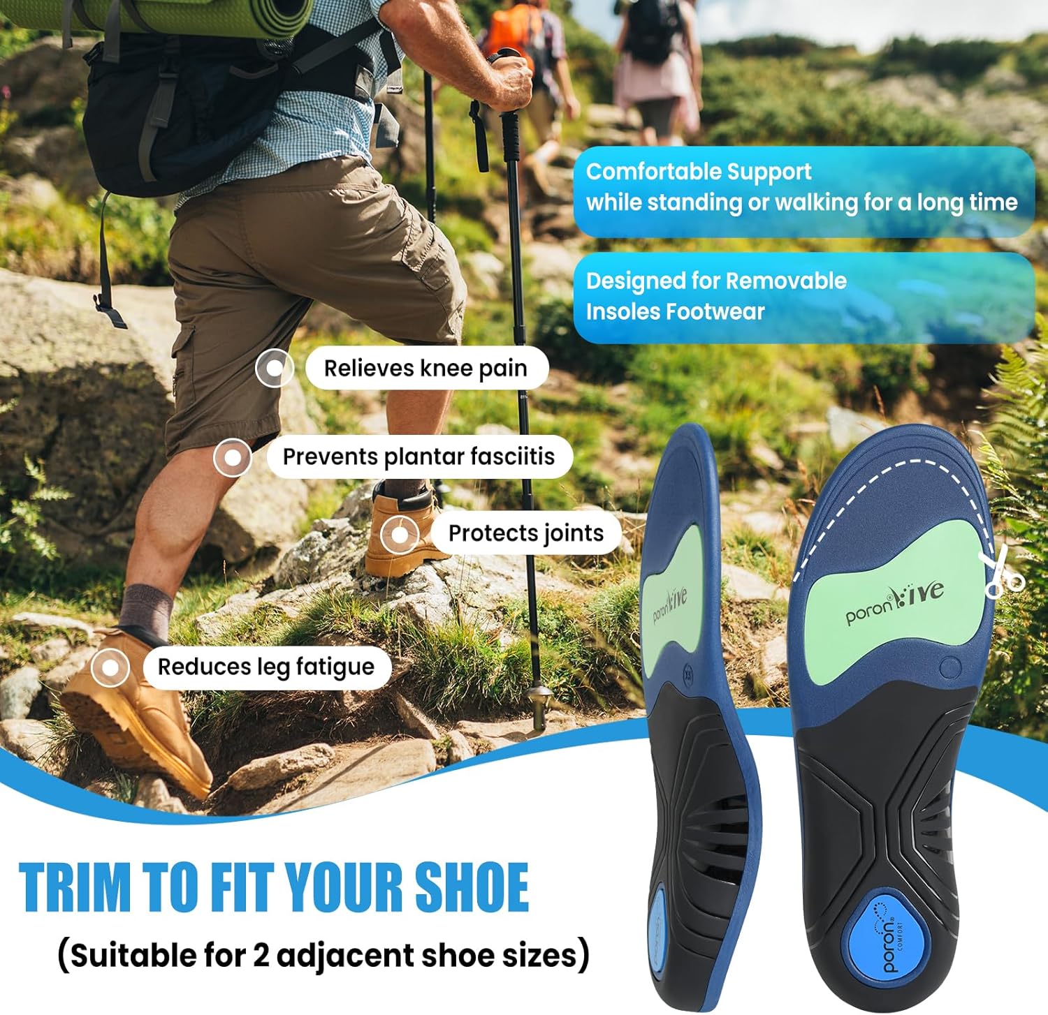 Arch Support Inserts for Women & Men, Lightweight Running Sport Insoles & Plantar Fasciitis Relief Shoe Insoles - Shock Absorbing Orthotic Inserts for Flat Feet, Running & All-Day Comfort - M Size - Image 5