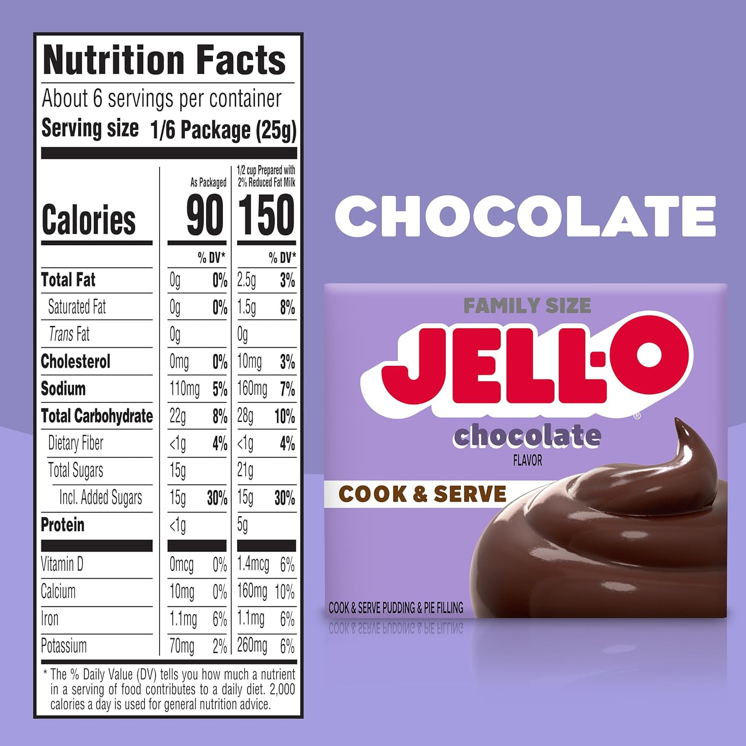 Jell-O Cook & Serve Chocolate Pudding & Pie Filling Mix (24 ct Pack, 5 oz Boxes)