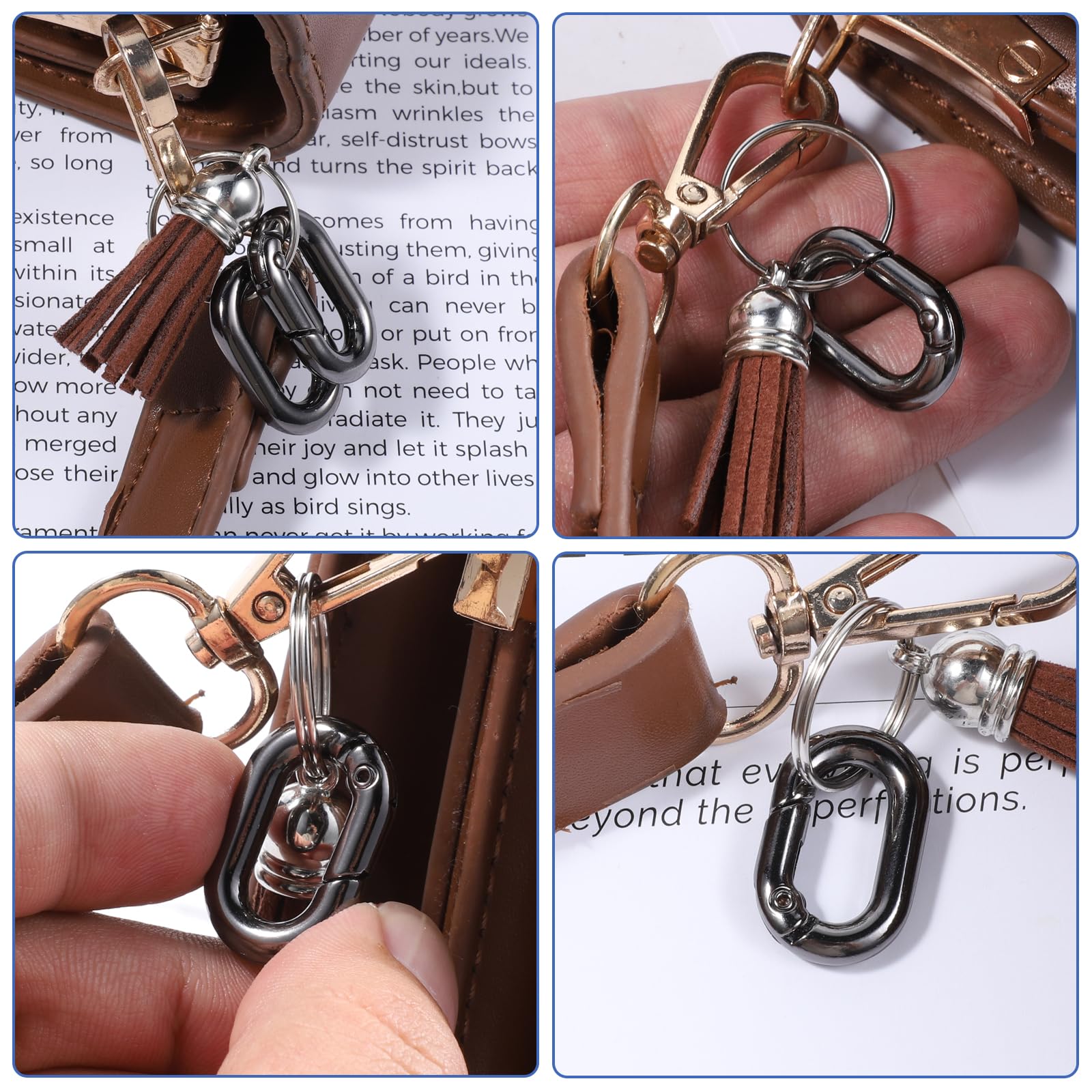 Giantree Lot de 10 mousquetons à ressort ovales en métal, petit anneau en D, petit clip à boucle, mousqueton à ressort pour les voyages, la pêche, le camping, la randonnée, les hamacs Giantree Lot de 10 mousquetons à ressort ovales en métal, petit anneau en D, petit clip à boucle, mousqueton à ressort pour les voyages, la pêche, le camping, la randonnée, les hamacs