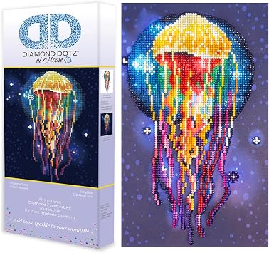 DIAMOND DOTZ at Home Jellyfish Diamond Painting Kits for Adults - Diamond Art Kits a Relaxing Creative Craft Kit with Dotz Gems 12x12