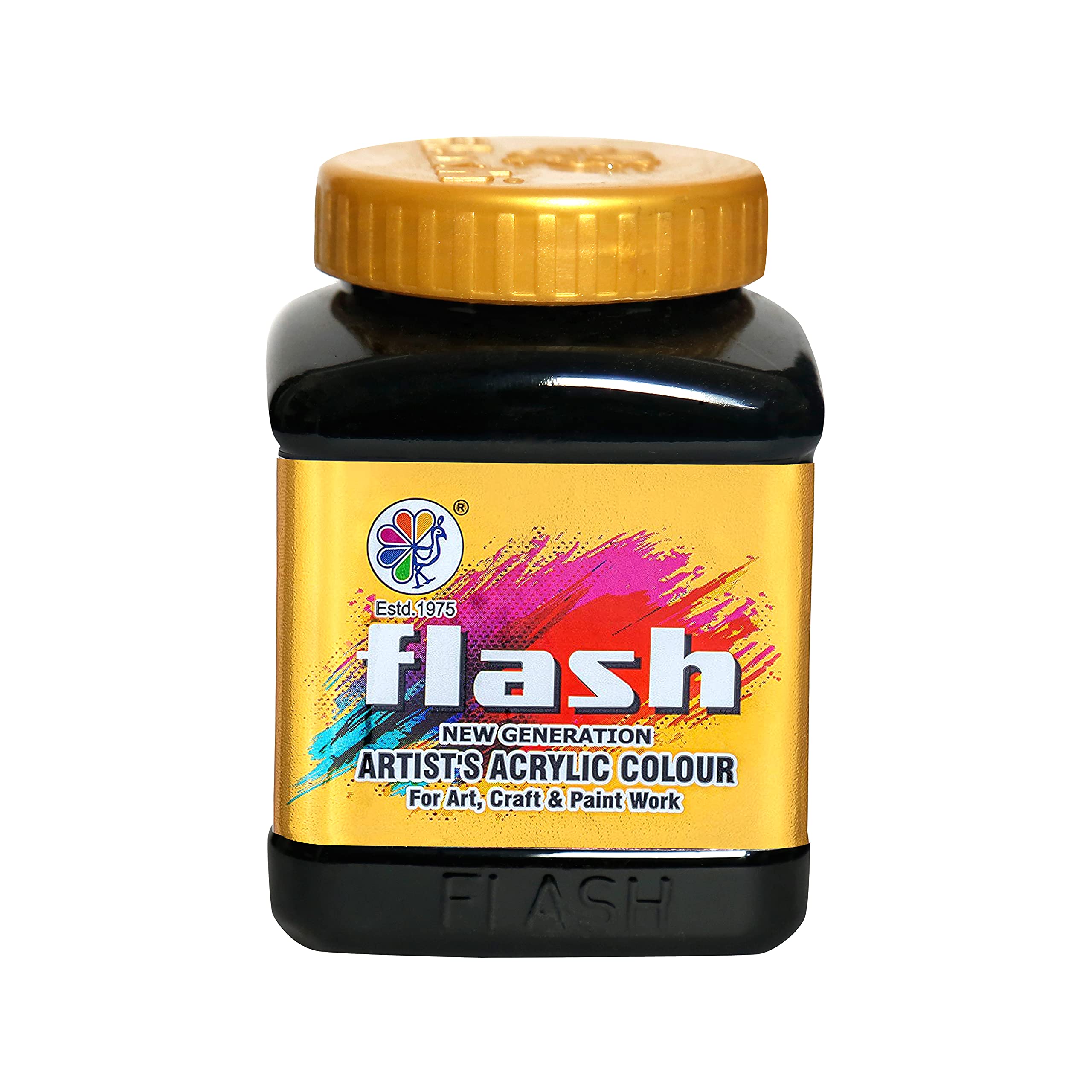 Flash Acrylic Colour (Black, 500 ml)