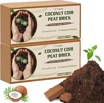 Legigo 2 Pack Coco Coir Bricks for Plants- 100% Organic Coconut Coir Soil