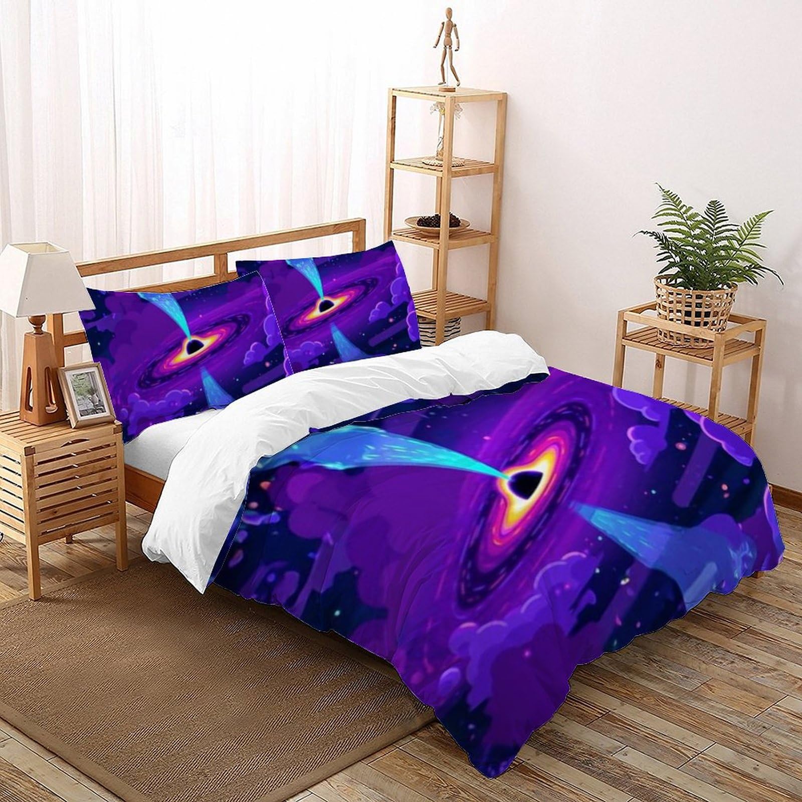 Housse de couette planètes couleur 3D microifbre king size 220x240cm