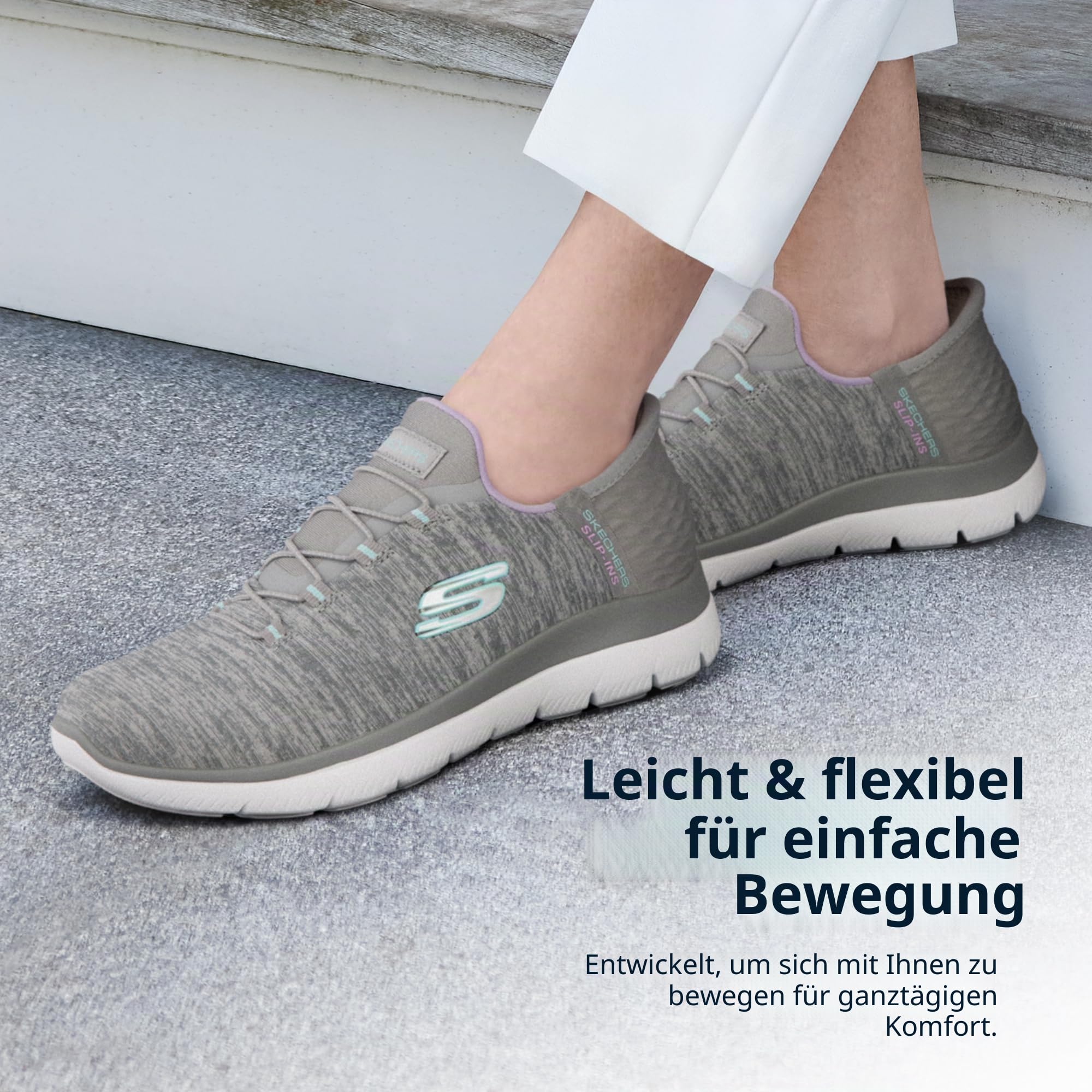 Skechers 149937 GYMT Slipper Slip-Ins grau grau