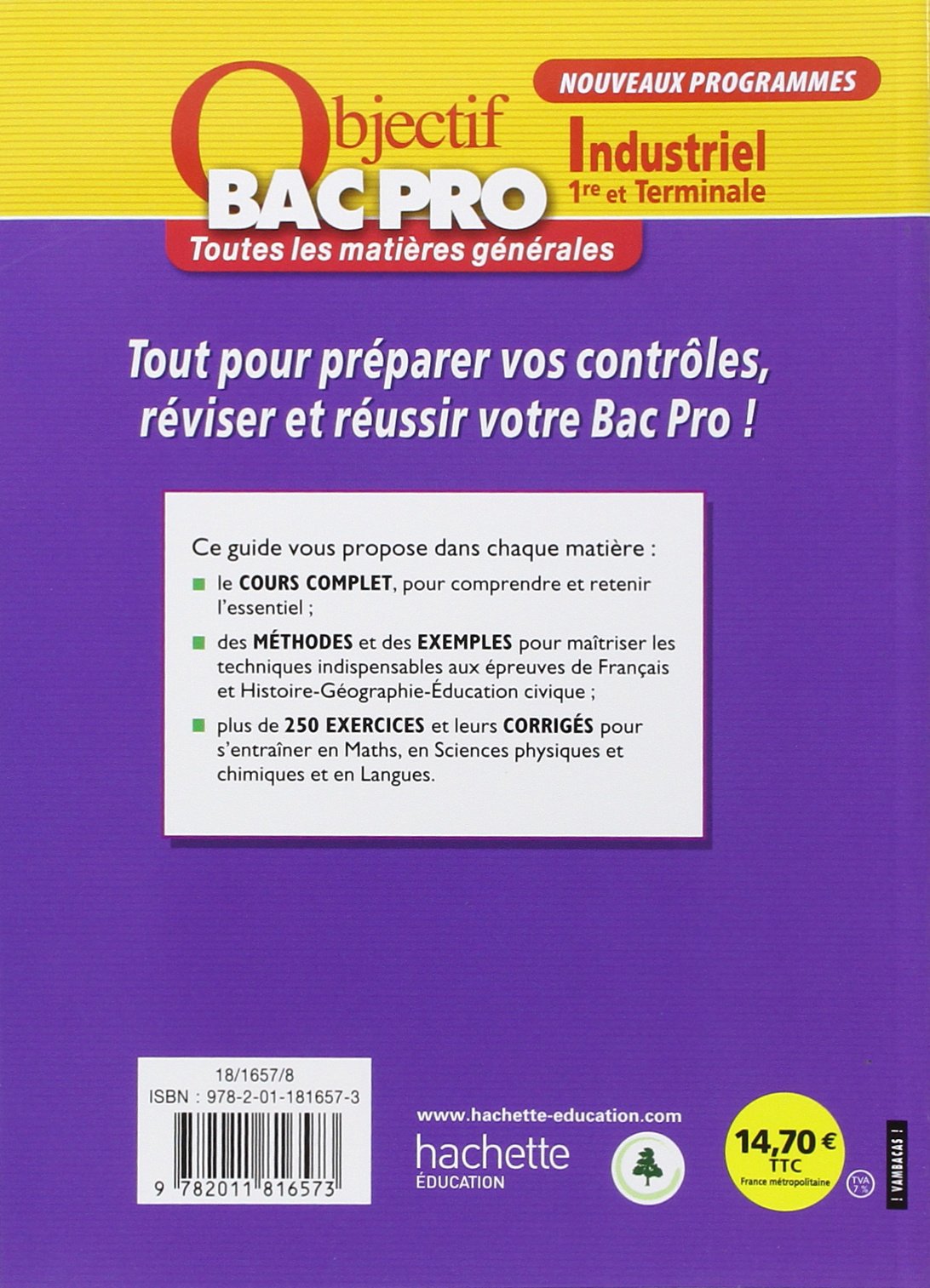 Toutes les matières générales 1e et Tle Bac pro industriel