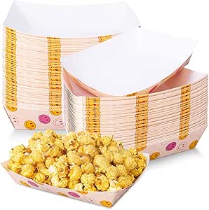 120 Pcs 6 Colors Paper Food Trays Grease Proof Food Serving Trays - View #3