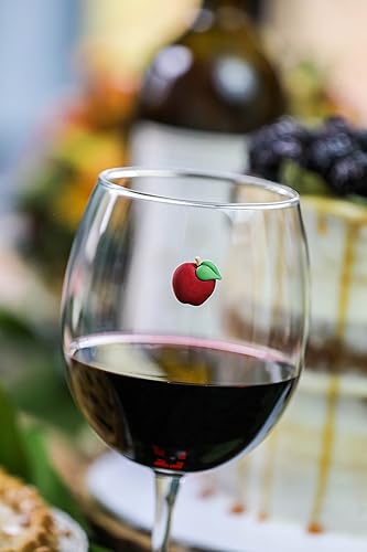 Miniatura 5 de Simply Charmed Dijes magnéticos para copas de vino de Acción de Gracias, juego de 12 bonitos marcadores de bebida para vasos sin tallo y más, gran