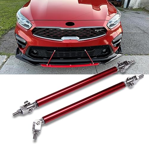 Vista 14 de DREAMIZER 2× Juego universal de varillas divisoras de soporte para labio de parachoques delantero, ajustables de 10"-13", barra de unión de puntal