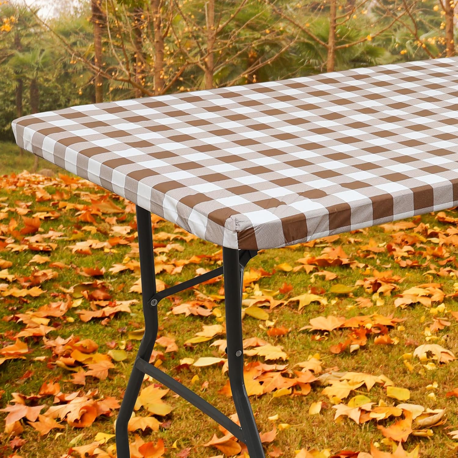 smiry Rectangle Table Cloth Cover, Elastic Waterproof