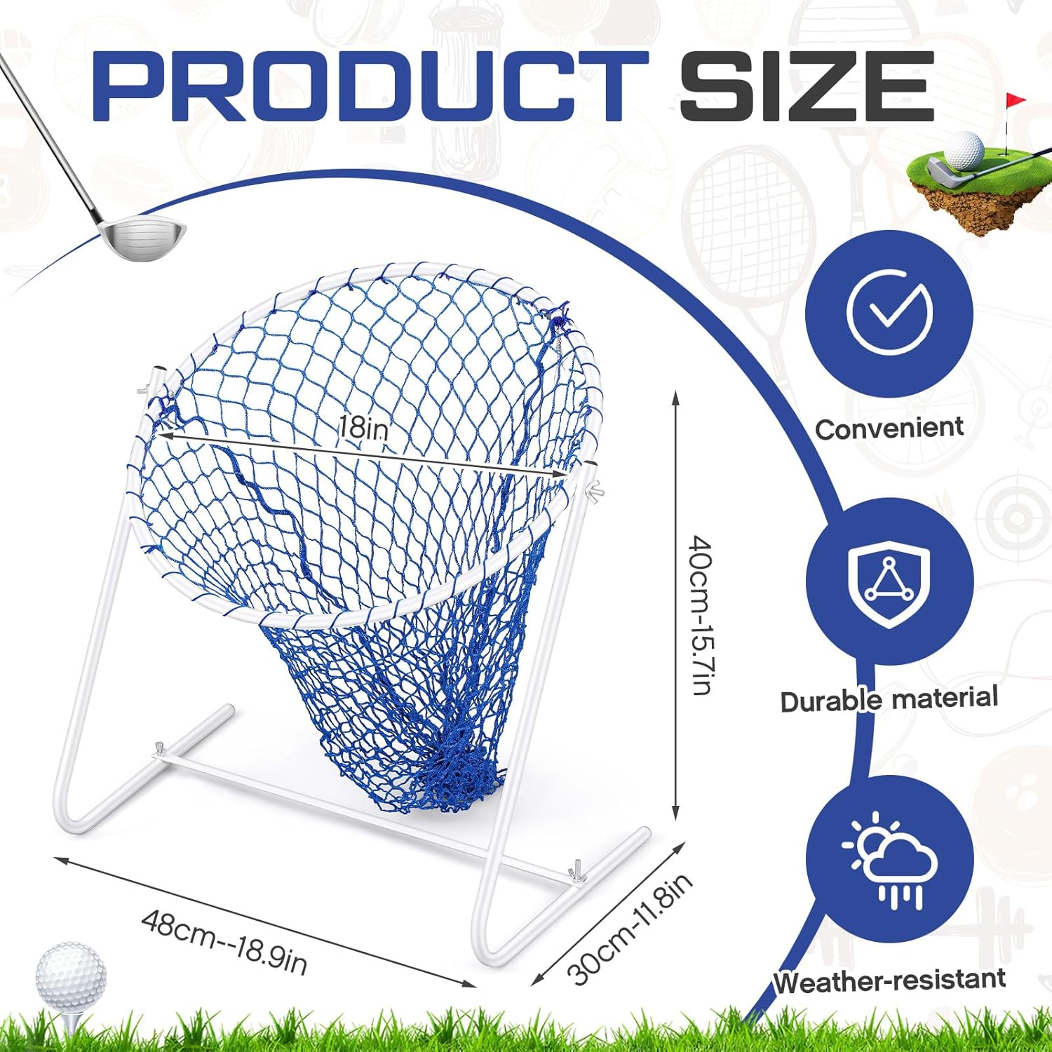 18 inches golf chipping net golf target practice net for golf practice football throwing net golf pitching net for golfers adults indoor outdoor gifts accessories for men, women