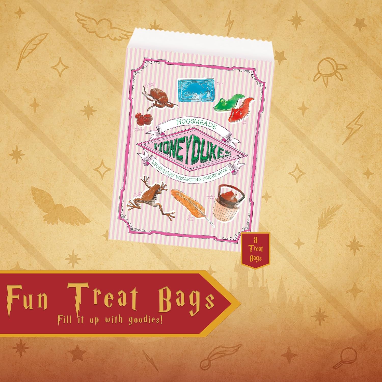 Unique Harry Potter Party Favors | Fun Pack | Officially Licensed | Treat Bags, Glasses & Pencils | Wizard Birthday Goodie Bag Fillers For Kids, Classroom Rewards, Party Games, Prizes
