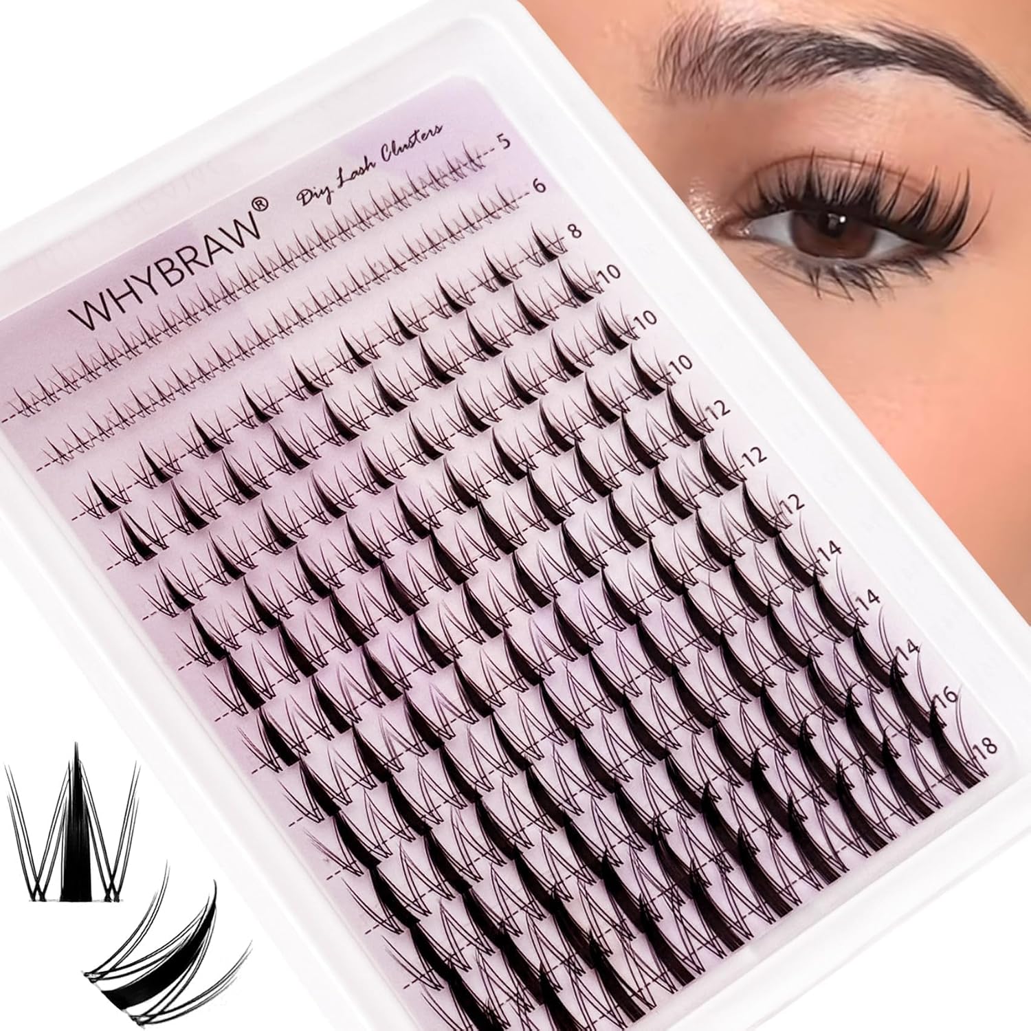 Whybraw Fairy Lashes Cluster - Wispy C-Curly Eyelash Extensions