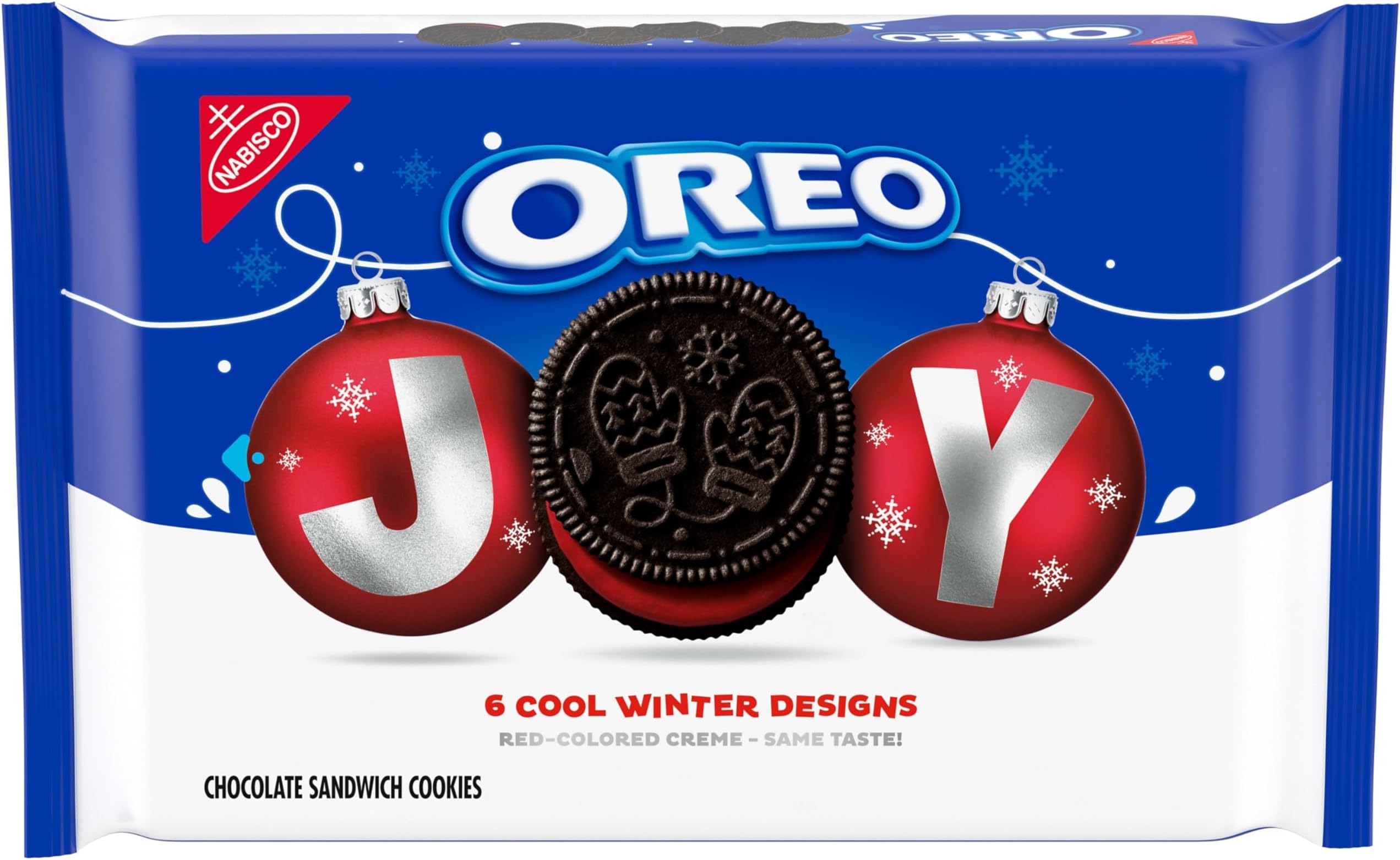 - OREO Joy! Red-Colored Creme Chocolate Sandwich Cookies, Limited Edition Holiday Cookies, 18.71 oz