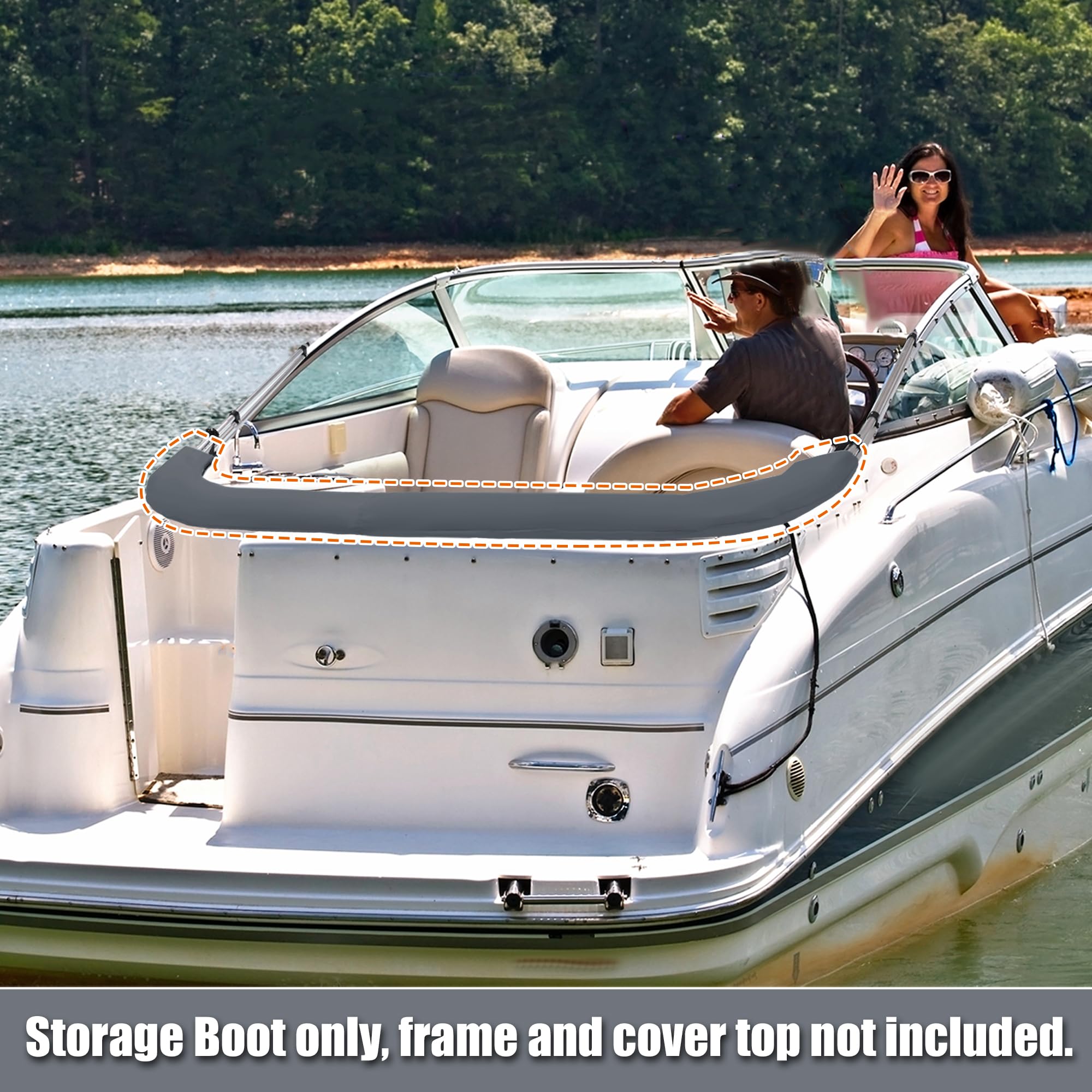 Taud De Soleil Pour Bateau QUARKZMAN 1 Ensemble 600D 4 Arc 8'L X