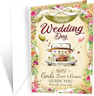 Prime Greetings Religious Wedding Card, Made in America, Eco-Friendly, Thick Card Stock with Premium Envelope 5in x 7.75in, Packaged in Protective Mailer