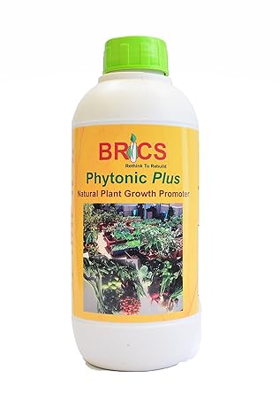 BRICS Phytonic Plus 500ml Liquid Fertilizer | Herbal Home & Roof Gardening Plant Nutrient Manure | Natural Plant Growth Promoter | Safe On Plants |Added with Nutrition | Strengthens soil structure & Improves water holding capacity | Pack Of 3 |