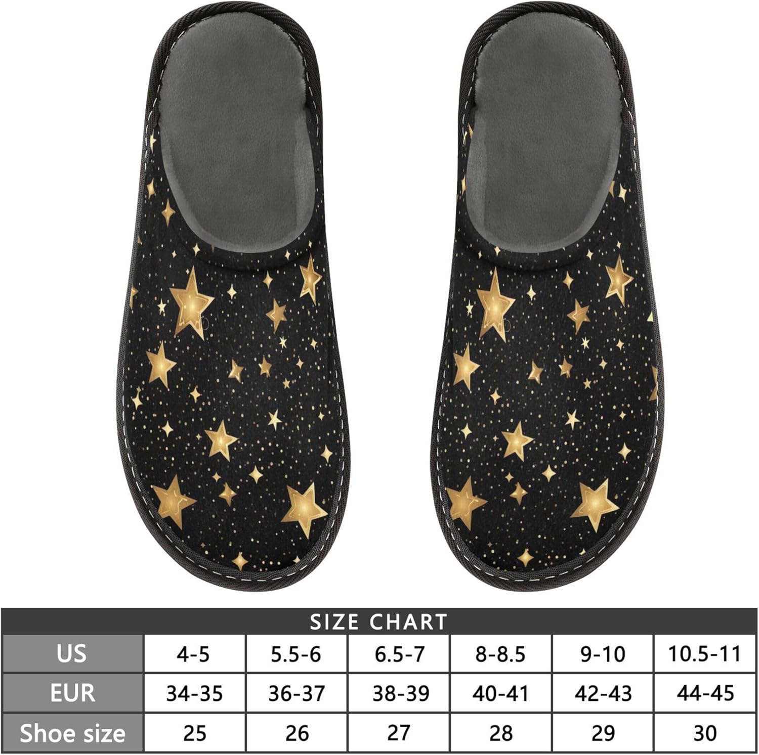 Glitter Texture Star House Slippers – Cozy Fuzzy Slippers for Guests, Washable & Disposable, Perfect for Shoeless Home, Spa & Hotel Use A111063