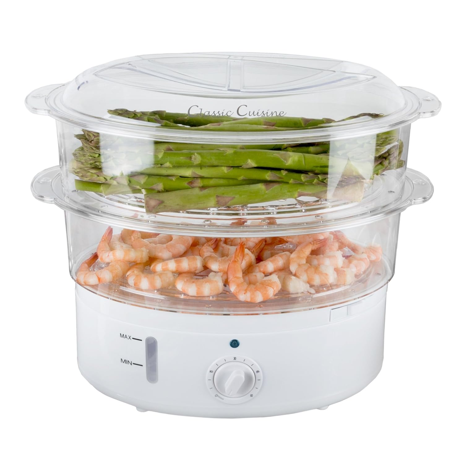Vegetable Steamer Rice Cooker- 6 3 Quart Electric Steam Appliance with Timer for Healthy Fish Eggs Vegetables Rice
