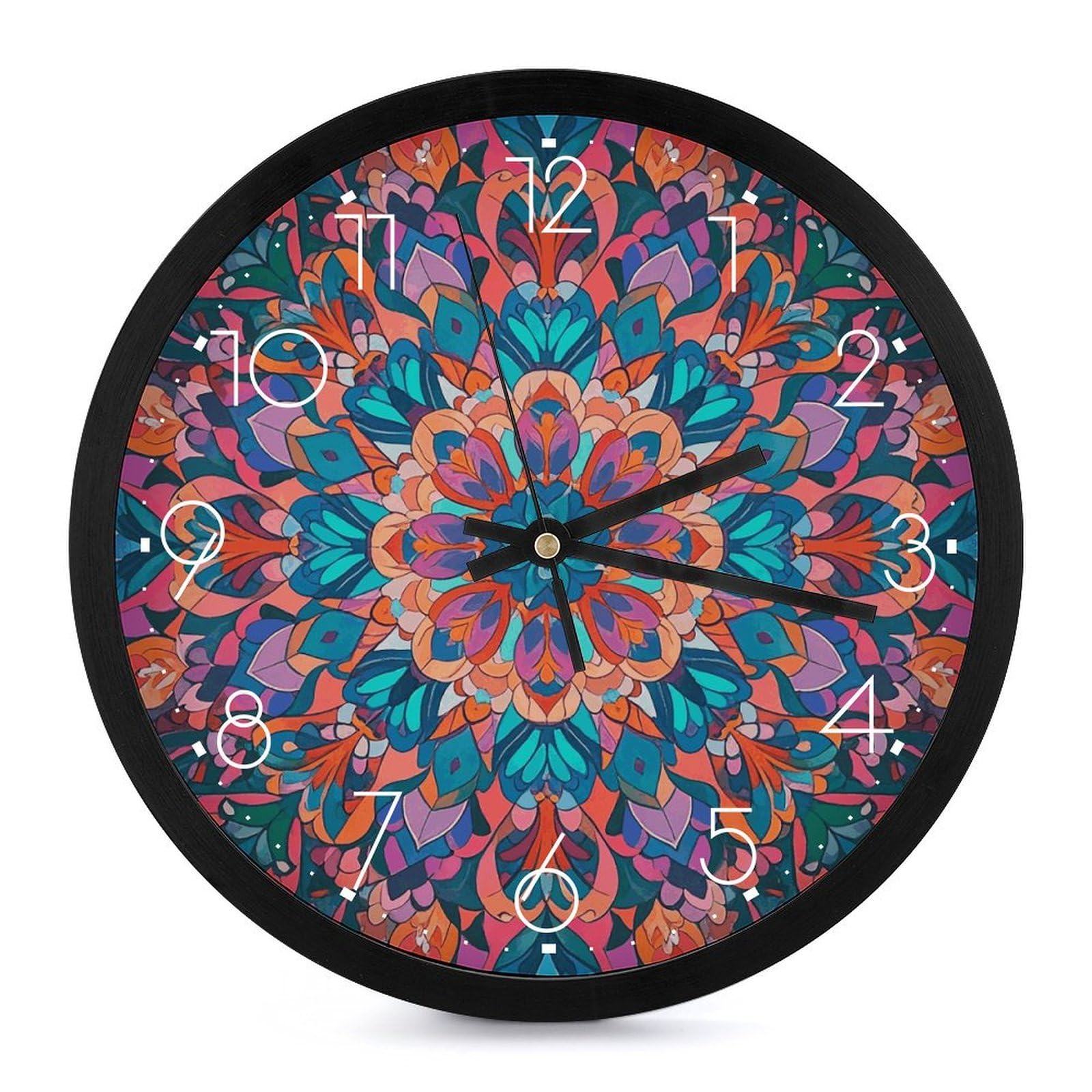 Horloge silencieuse paon bohème pour sublimer la décoration de votre salon