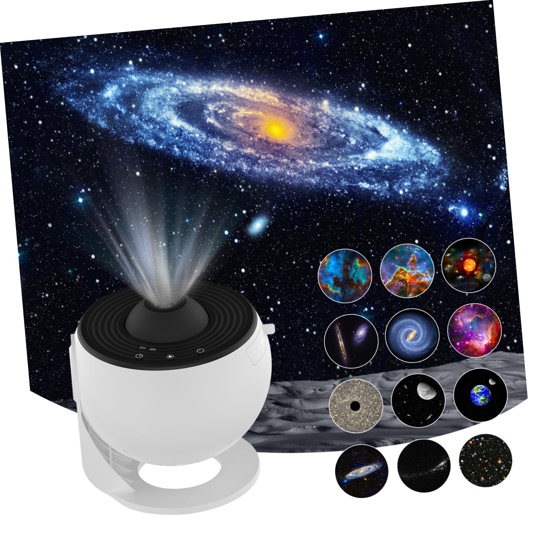 COLLBATH Veilleuse Projecteur Étoiles Nébuleuses, Chambre, ABS PC Blanc