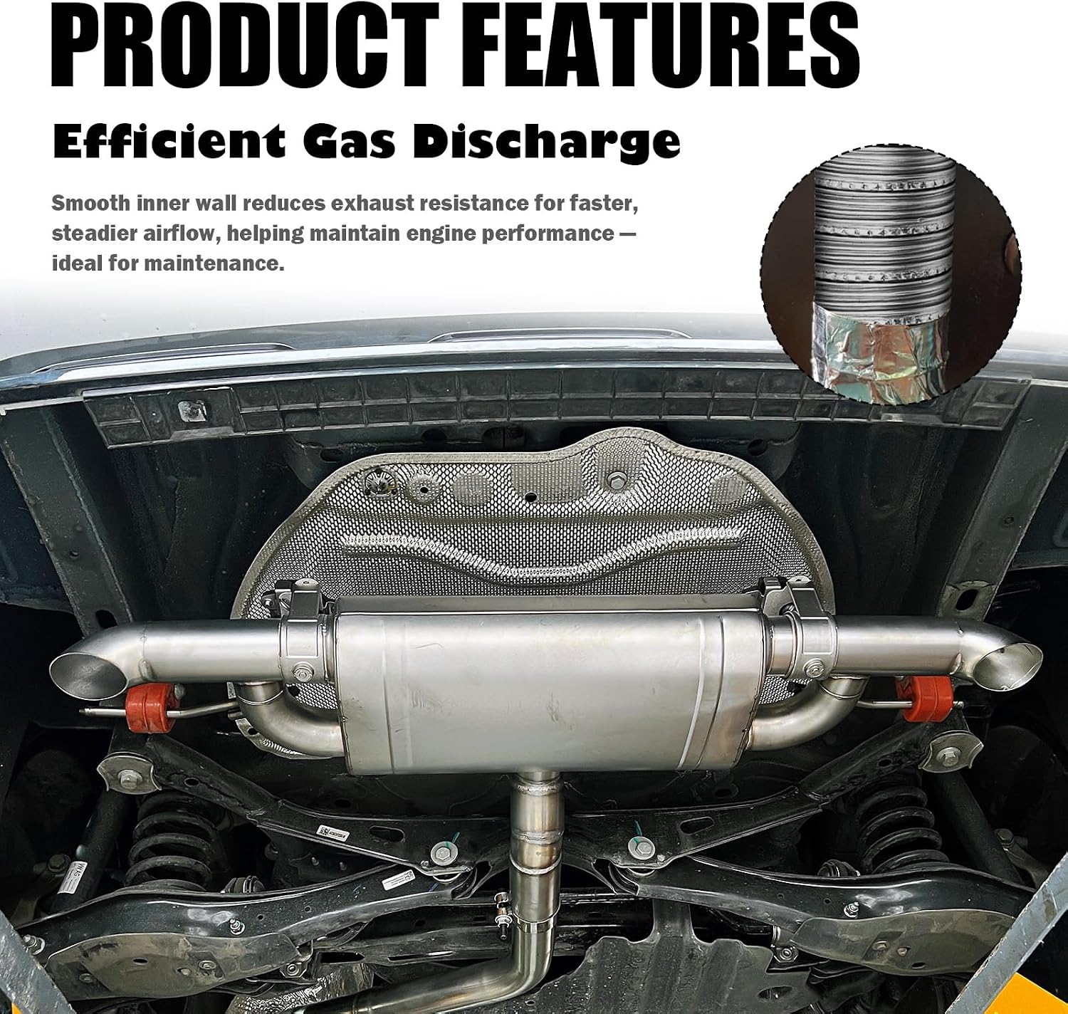 1.28 * 15.82 Inch Flexible Exhaust Pipe Stainless Steels,Double-Layer Exhaust Flex Pipe for Efficient Exhausts,Universal Flexible Exhausts Tubing Car Accessories for Car,SUV,Truck