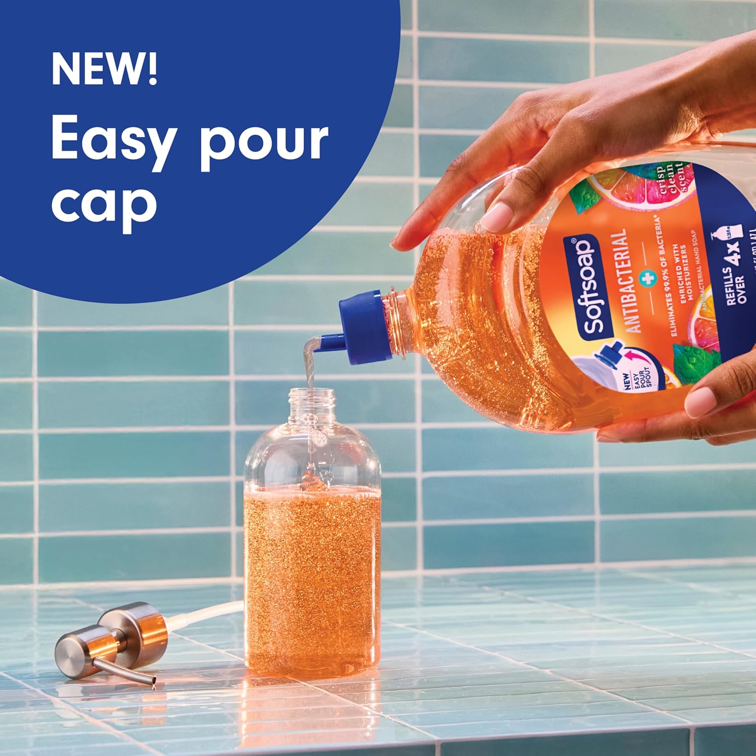 Softsoap Antibacterial Hand Soap Liquid Refill, Crisp Clean, 50oz, Bathroom Soap, Bulk Soap, Moisturizing, Pack of 6 (US05261A)