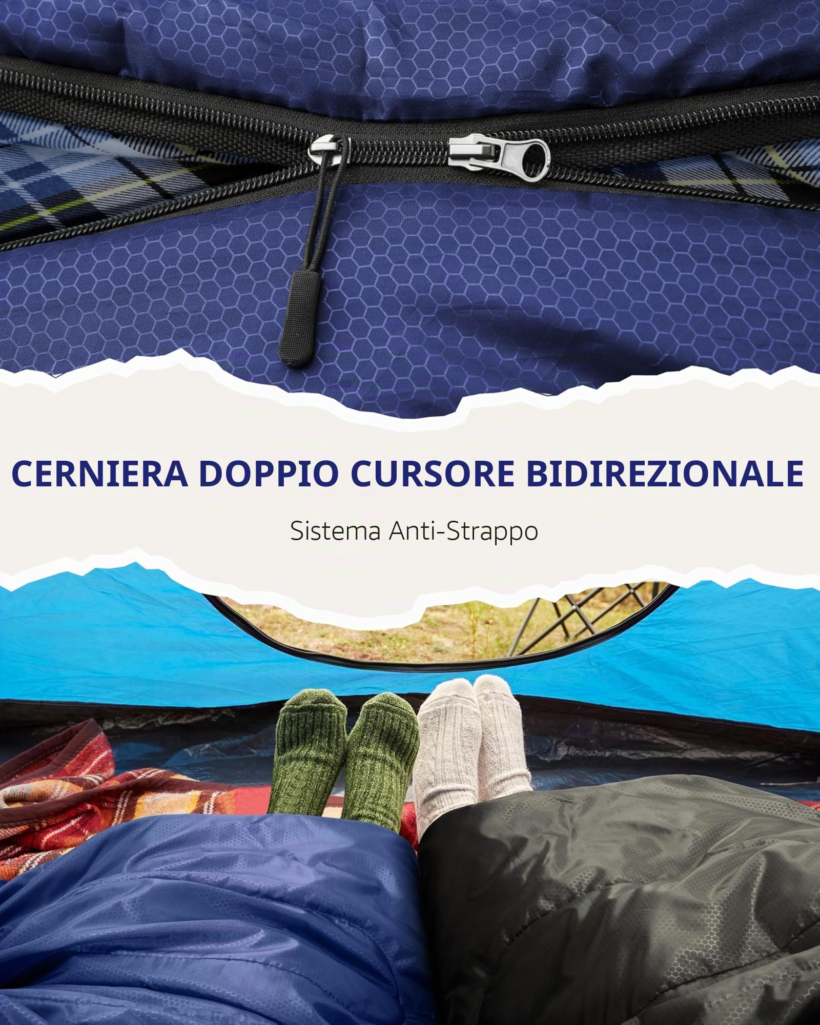 Sportneer Flanella Sacco a Pelo Invernale Per Adulti 220 x 85 cm, Sacchi a Pelo 4 Stagioni con Cappuccio Staccabile Portatile per Trekking Campeggio Alpinismo Viaggi Escursionismo
