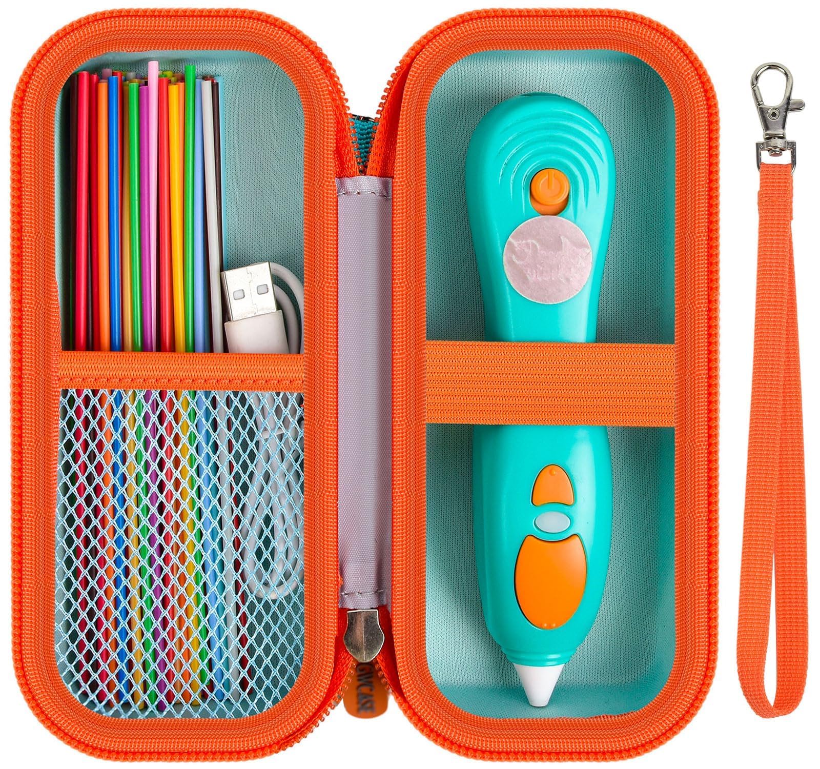 Étui compatible avec 3Doodler Start+ Essentials pour stylos 3D pour enfants, pour stylos 3D, support de transport pour stylo d'impression 3D, recharge en plastique, chargeur micro-USB (boîte