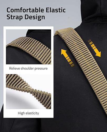 Miniatura 9 de CVLIFE Eslinga de dos puntos con ganchos de metal románticos, honda de rifle de ajuste fácil de longitud con diseño elástico para deportes al aire