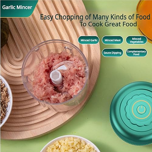 Miniatura 2 de Picadora de ajo eléctrica, procesador de alimentos pequeño portátil Mini, picador inalámbrico de ensaladas, máquina de alimentos para bebés de 11.8