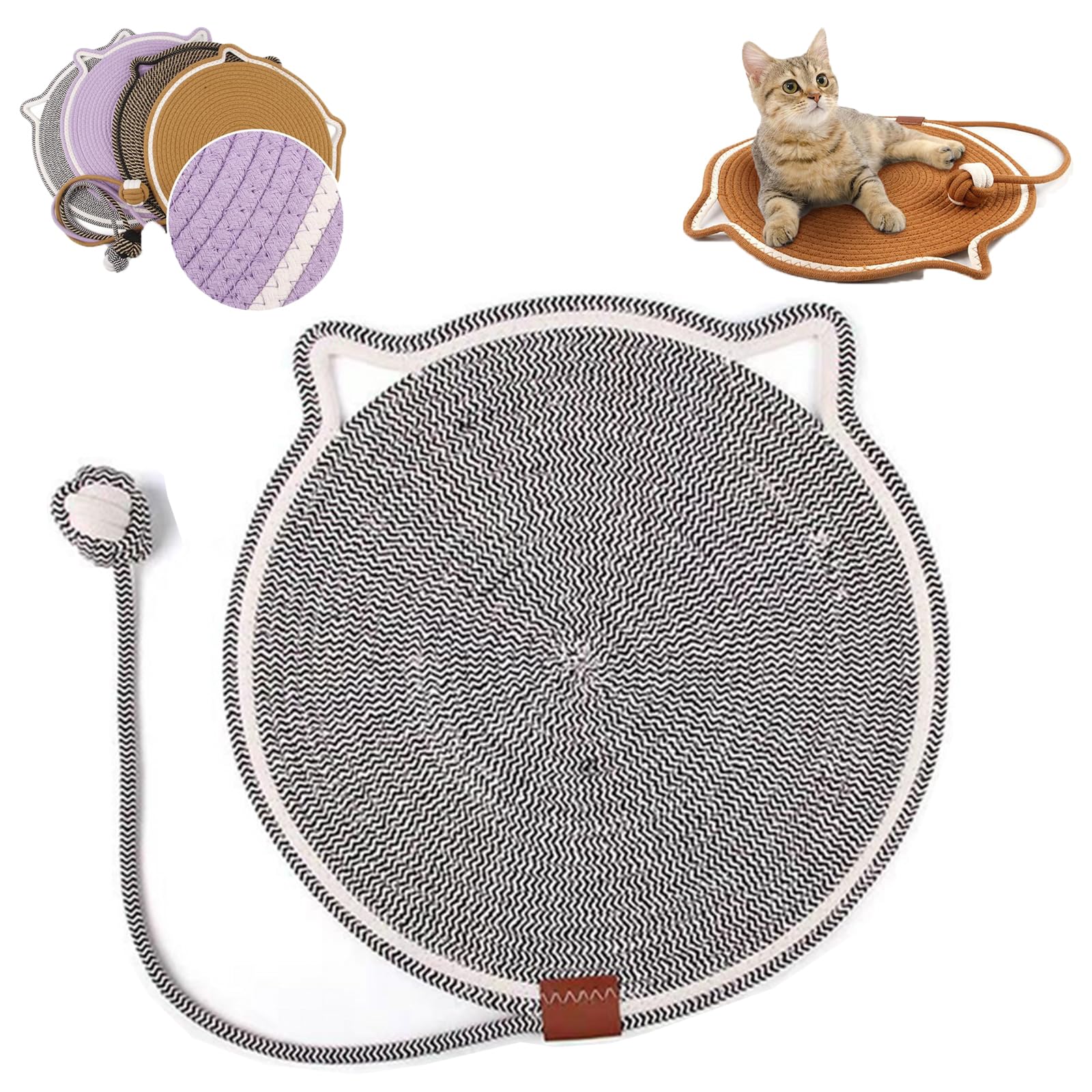 Celery Pets Clawloom Dual Scratching Pad, Dual Scratching Pad for Cats, 17”/20” Dual Scratching Pad, Cat Scratching Mat Natural Cotton Rope Cat Scratching Pad, Furniture Protector (Gray,14 inch)