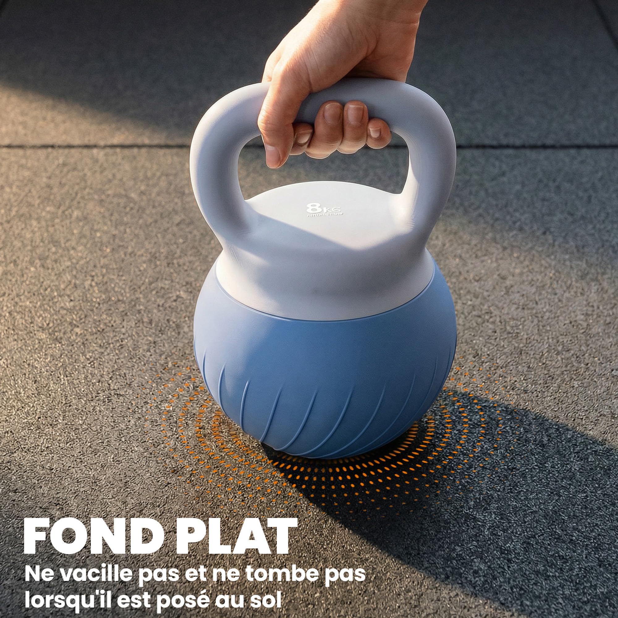 SPORTNOW Kettlebell 8 kg ergonomiczna antypoślizgowa rączka Niebieski | Hantel na siłownię, kulturystykę i trening