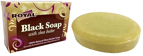 Royal Jabón negro con manteca de karité 100% natural, el mejor tratamiento para estrías, arrugas y piel seca