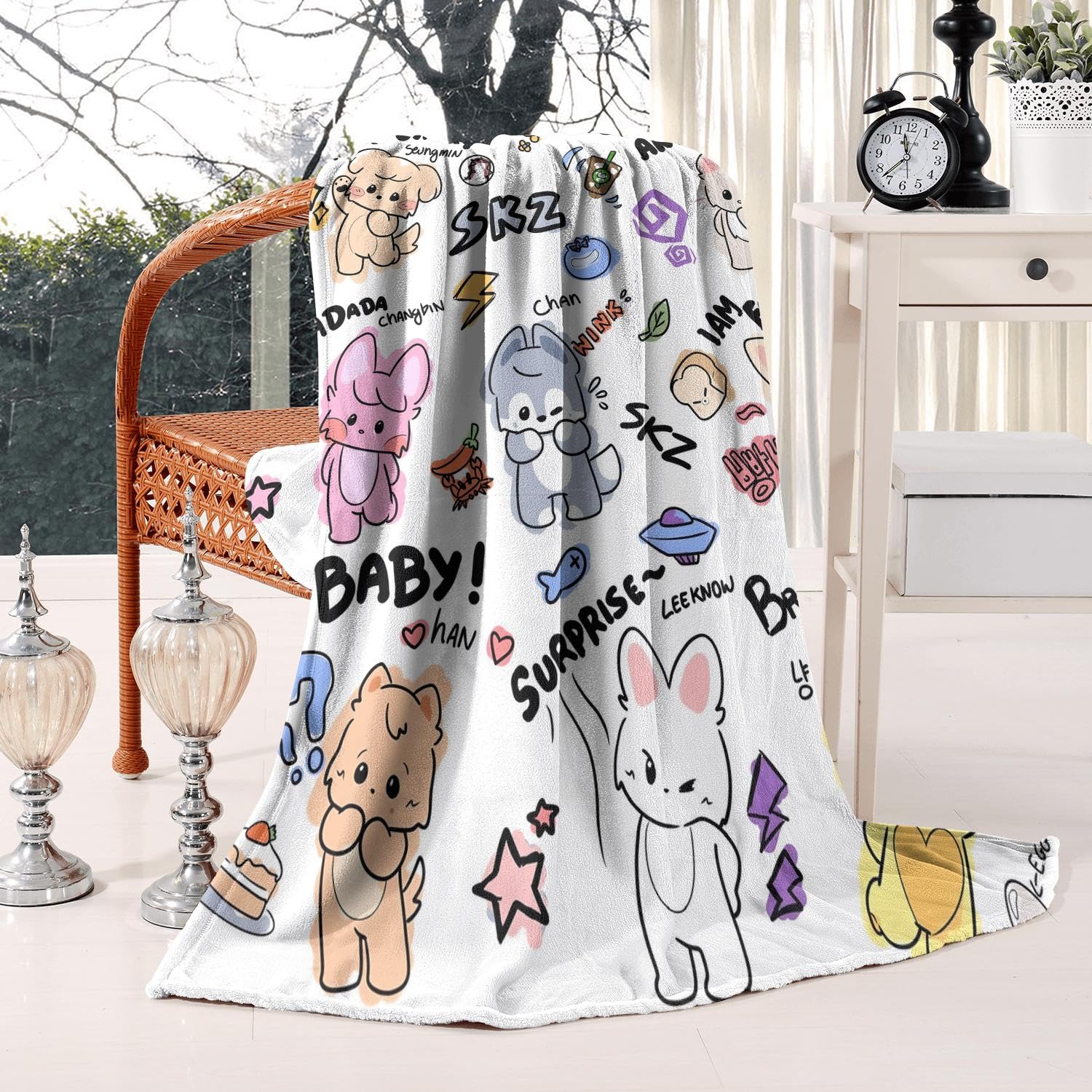 Stray Kids Skzoo Merch c Blanket Flannel Fleece Plush Soft Throw