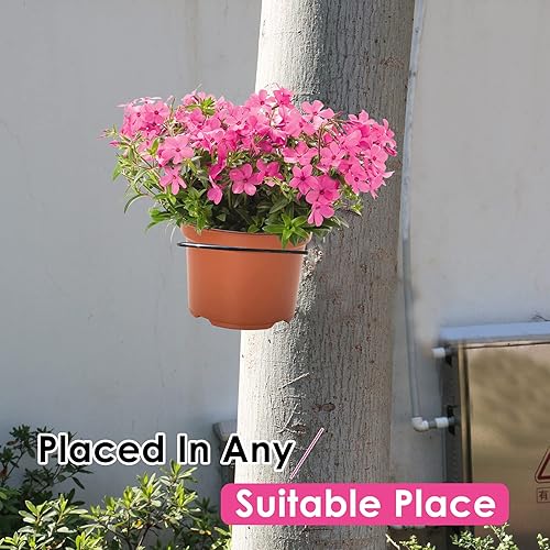 Miniatura 4 de Finderomend Soporte de pared para macetas de 6 pulgadas, soporte para macetas de metal, colgadores de pared para balcón, hogar, jardín, patio (8)