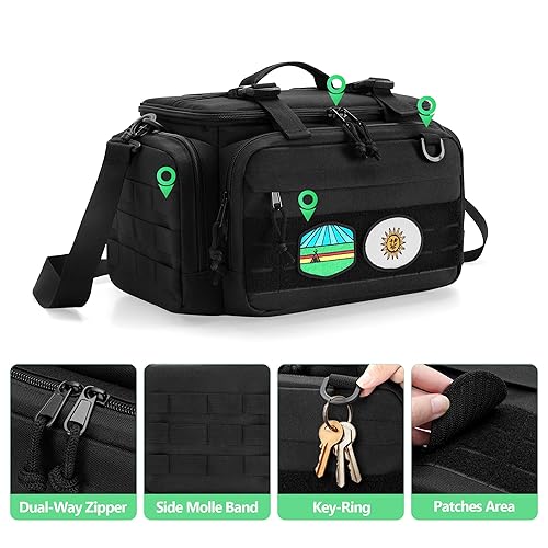 Vista 3 de Tactical Console Carrying Case Compatible with Xbox Series XS, Protective Travel Bag with Multiple Pockets for Controllers, Discs, Cables and Other