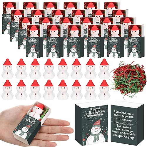 Wettarn 24 Sets Winter Break Gifts Snowman Stress Balls with