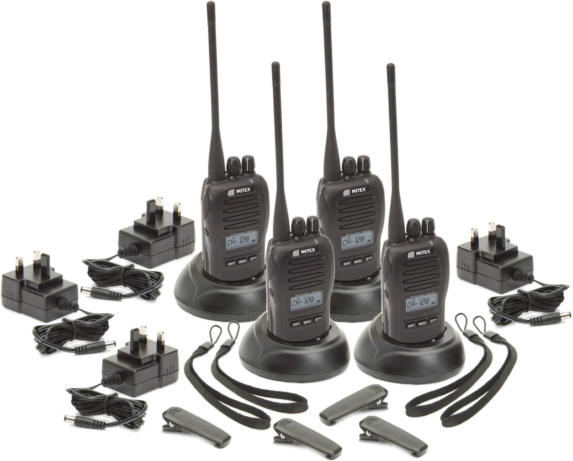 MITEX PRO UHF TWO WAY RADIO FOUR PACK