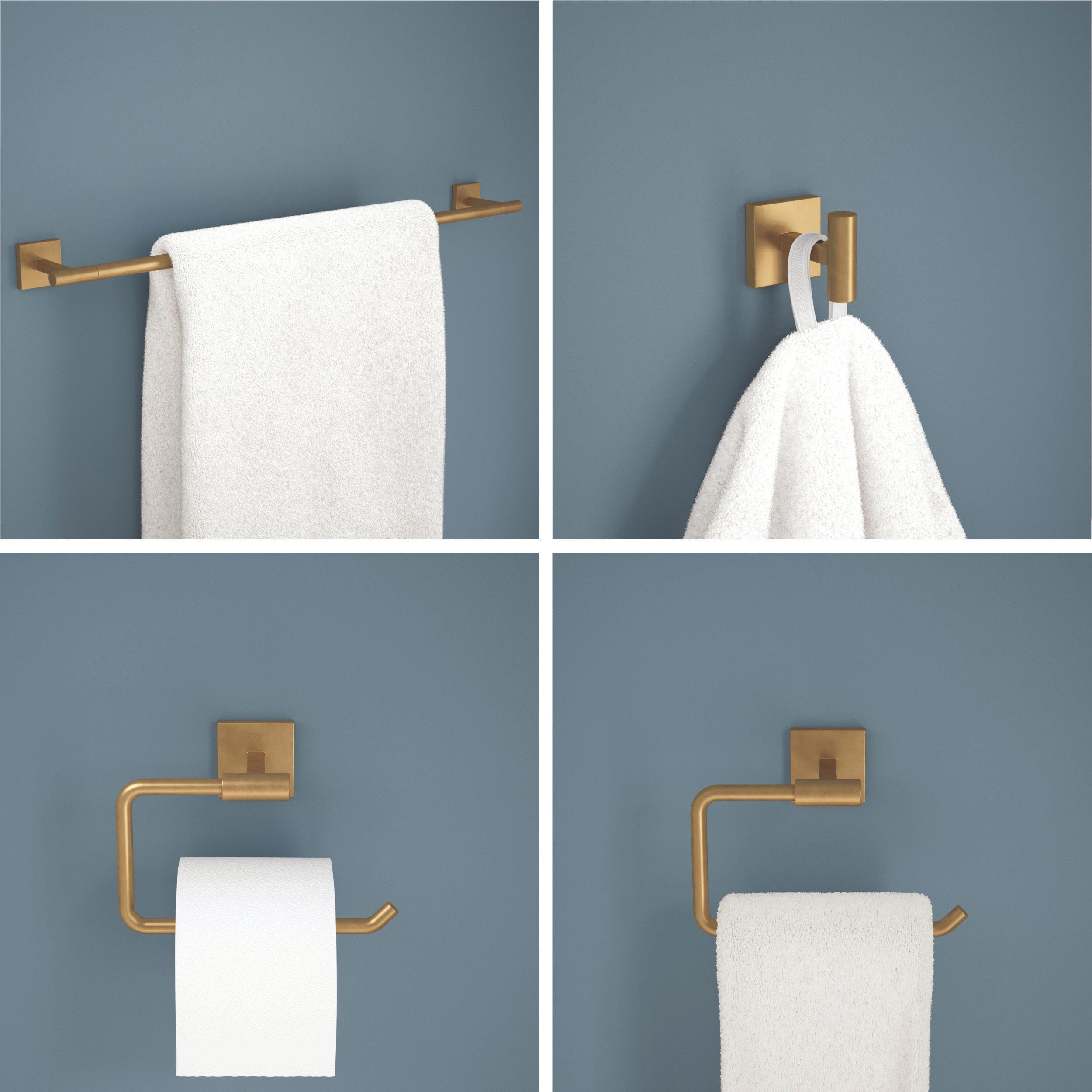 Franklin Brass NASH64-SG Nash 4-Piece Bath Hardware Set 18 in. Towel Bar w/Extender, Toilet Toilet Paper Holder, Towel Holder - Image 2