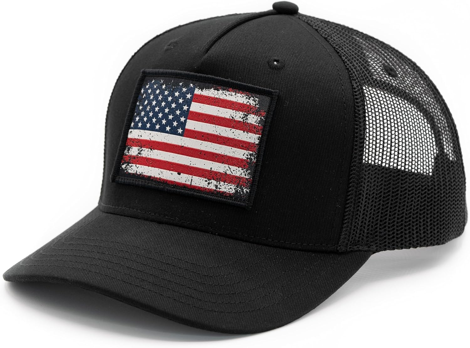MASHBILL Trucker Hat with Distressed American Flag Patch - Adjustable Snapback Patriotic Cap for Men Women - Image 7