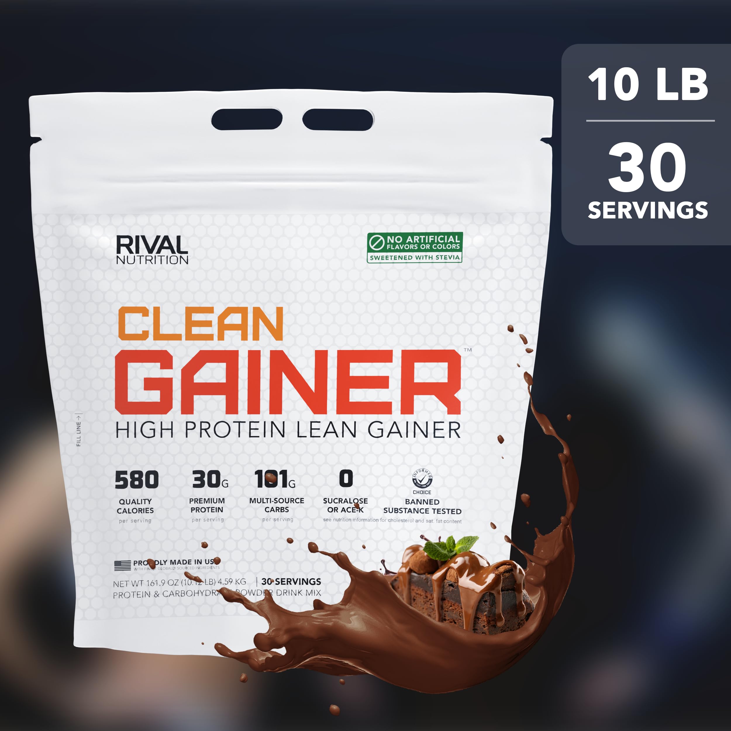 Rival Nutrition Clean Gainer Protein Powder (Chocolate Fudge, 10 lb) — Amazon image 6