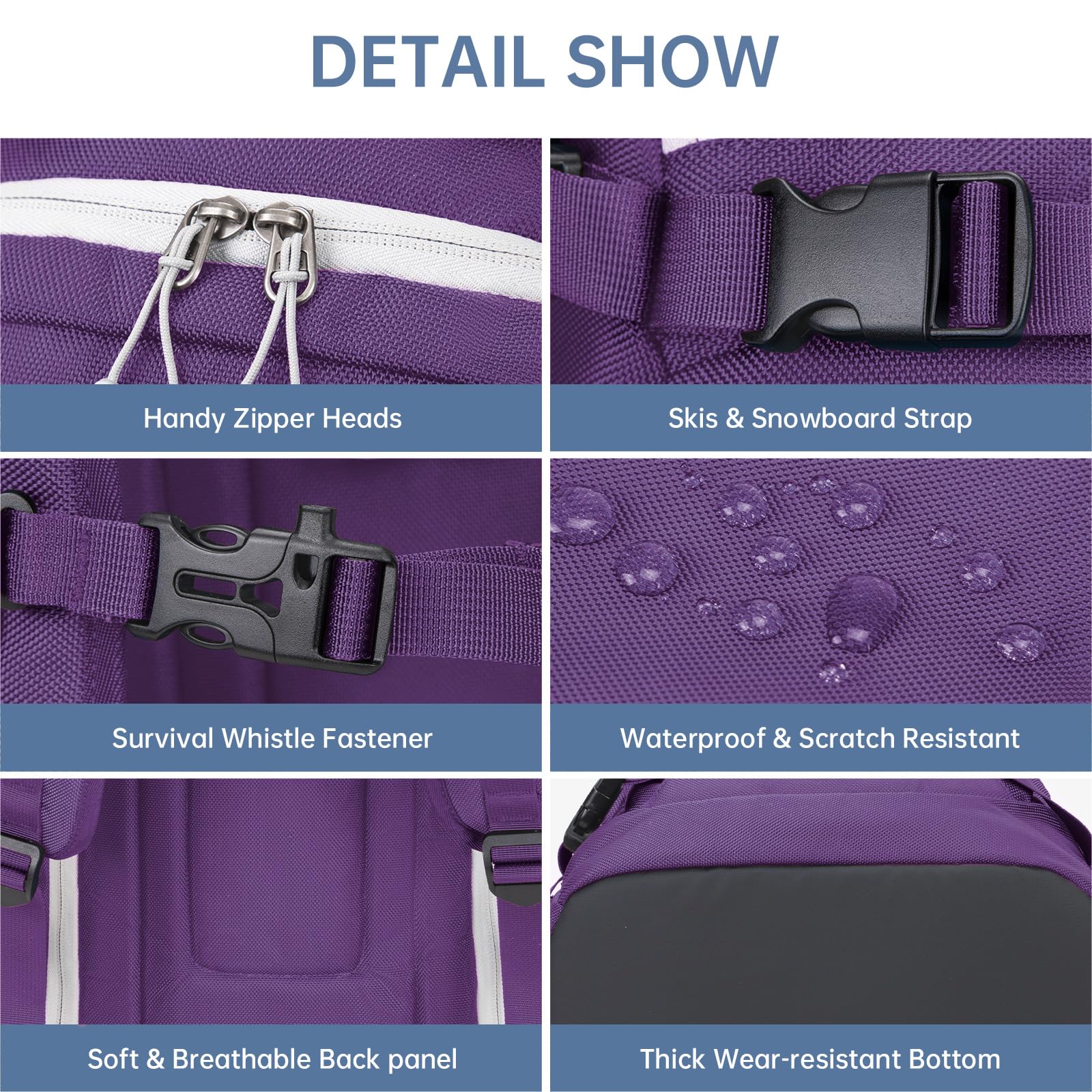 MIGGEEY Borsa per scarponi da sci con scomparto per casco e scomparto per stivali [50 l], zaino da sci con tasca per casco, borsa da sci con funzione di tracolla e spazio per accessori da sci