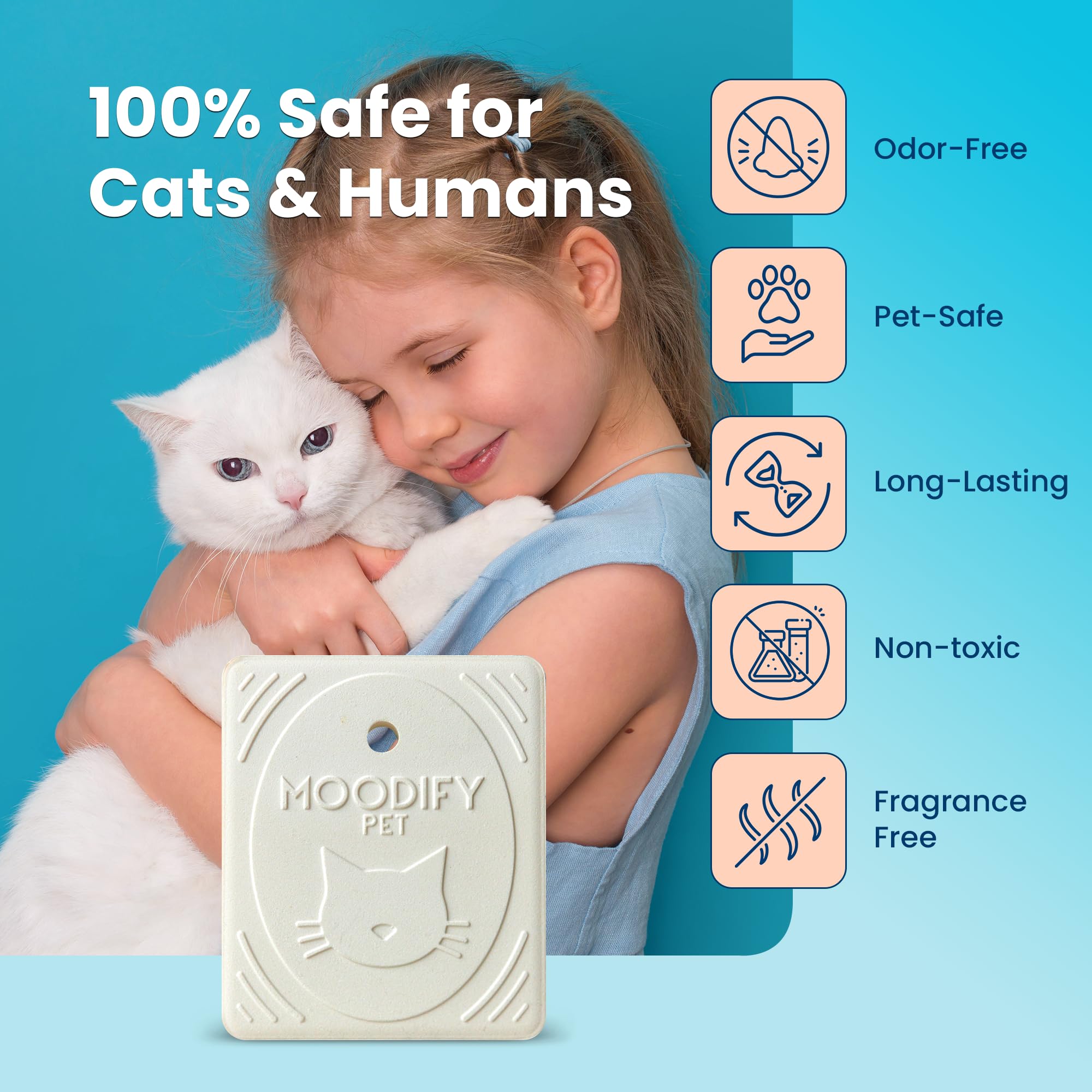 MoodifyPet Lot de 4 éliminateurs d'odeurs de litière pour chat pour la maison, absorbeur d'odeurs à suspendre avec technologie brevetée ScentScreen - Éliminateur de parfum pour chat, dure jusqu'à 30