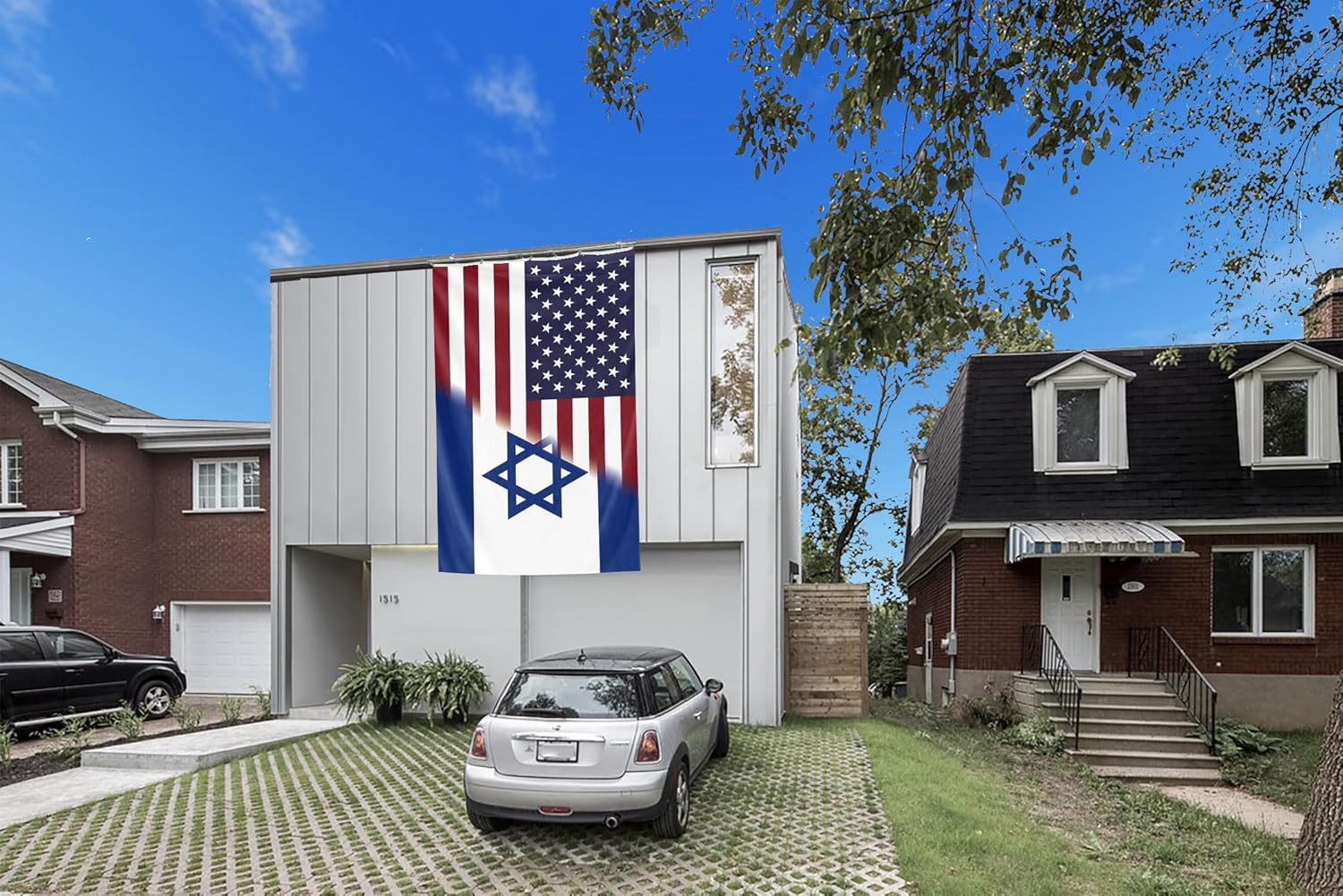 Extra Large America Israel Friendship Flag 6x10FT Giant USA Israeli Flag Printed 100D Polyester With 3 Grommets For Festival Events Parades Party Decor