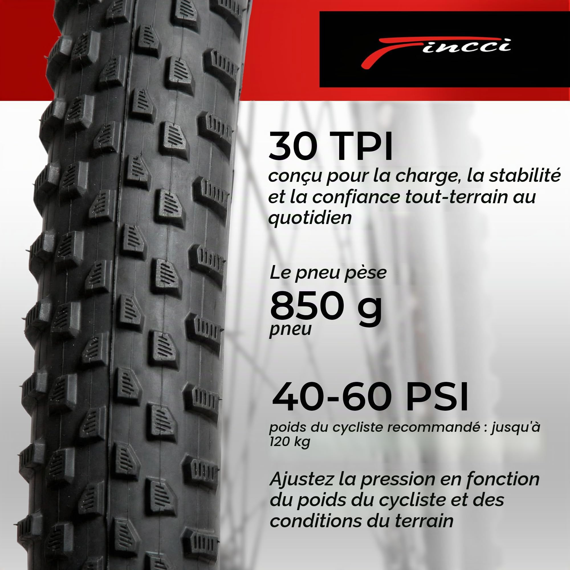 Fincci Pneu VTT 29x2.10 Tringle Acier Anti-Crevaison LVL3 XC (Lot de 2) | Pneus VTT Renforcés 29x2.10, Tringle Acier et Protection LVL3 - Pour XC, Sentiers Légers et Usage Quotidien - Lot de 2