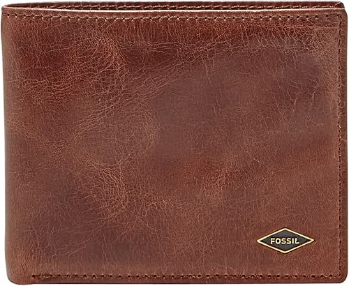 Fossil Men's Ryan Leather RFID Blocking Bifold Flip ID Wallet