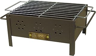 IMEX EL ZORRO 71429.0 Barbacoa Sobremesa con Parrilla Cincada, Negro, 26 x 21 x 14 cm